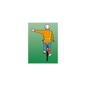 The cyclist intends to turn left