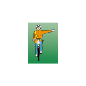 The cyclist intends to turn left
