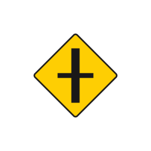 Junction ahead with roads of lesser importance sign