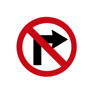 No right turn sign