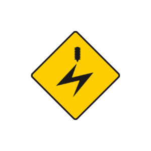 Overhead electric cables sign