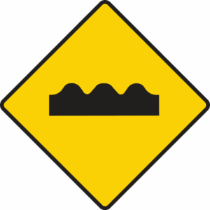 Series of bumps or hollows ahead.