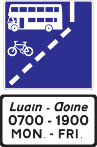 Bus cycle contra flow sign