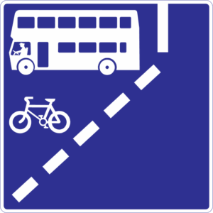 Bus and cycle lane sign