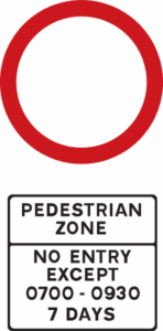 Pedestrian zone sign