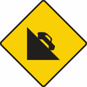 Steep descent ahead.