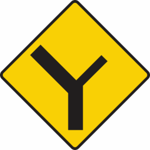 Y junction sign
